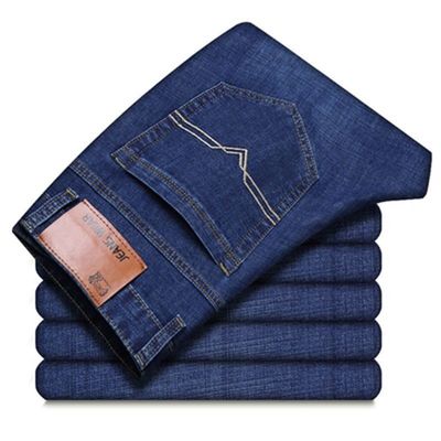 Dicke Stretch Herren Jeans Loose Straight Tube Hohe Taille Plus Größe Casual Waschen SAND WASH