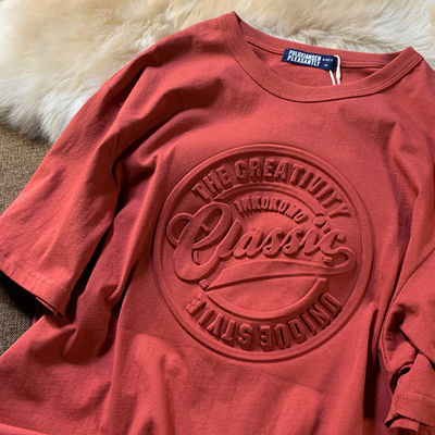 Custom Design Vintage Herren T-Shirt 3D Puff Druck Atmung 180 Gramm Polyesterfaser