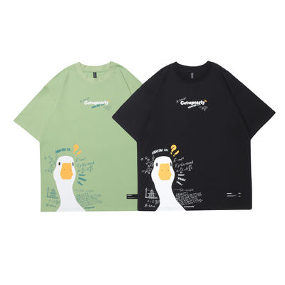 Jugendliche Beliebtheit 18-24Jährige Sommer Zeichentrickfilm Ente Druck Hip Hop Loose Paar T-Shirt