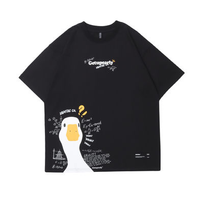 Jugendliche Beliebtheit 18-24Jährige Sommer Zeichentrickfilm Ente Druck Hip Hop Loose Paar T-Shirt