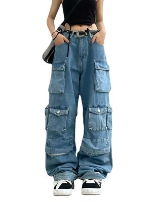 Baumwolle Denim Übergroße Hiphop Gewickelte Baggy Loose Herren Jeans für nachhaltigen Stil