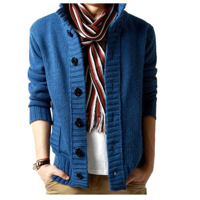Herbst-Winter-Sweater für Männer mit dickem Nadel- und Einbrustschnallen