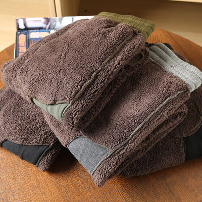 100% Baumwollstickerei Männerfleece Ausgekleidete Jogger gepolsterte warme Hosen Hosen für die Mitte der Taille