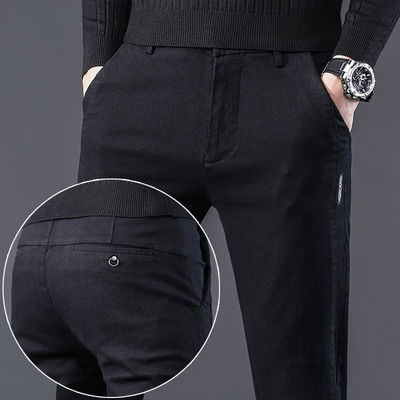 Keine Druckmethoden Herren Casual-Hosen Elastiche Baumwoll-Anzug-Hosen für Herrenbekleidung