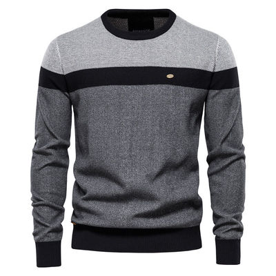Spring Classic Herbst und Frühling Herren Strickwear Mode Crew-Neck Strick Pullover