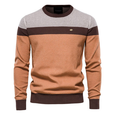 Spring Classic Herbst und Frühling Herren Strickwear Mode Crew-Neck Strick Pullover