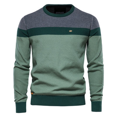 Spring Classic Herbst und Frühling Herren Strickwear Mode Crew-Neck Strick Pullover