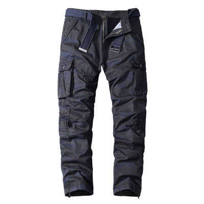 Mehrtaschen-Kamouflageoveralls für Männer aus reiner Baumwolle mit mittlerer Taille und gerader Passform