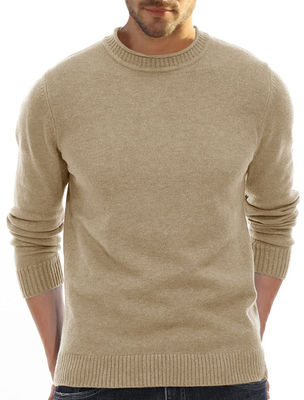 Zusammengestellte Männer Crew Hals Strick Pullover für OEM ODM Fertigung