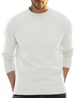 Zusammengestellte Männer Crew Hals Strick Pullover für OEM ODM Fertigung