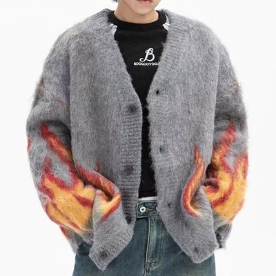 Computer-Bindung Winterflamme Jacquard V-Hals Herren Pullover für den bequemen Komfort