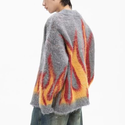 Computer-Bindung Winterflamme Jacquard V-Hals Herren Pullover für den bequemen Komfort