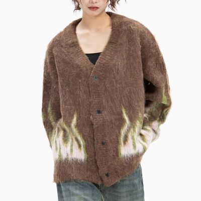 Computer-Bindung Winterflamme Jacquard V-Hals Herren Pullover für den bequemen Komfort