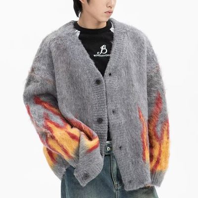 Computer-Bindung Winterflamme Jacquard V-Hals Herren Pullover für den bequemen Komfort
