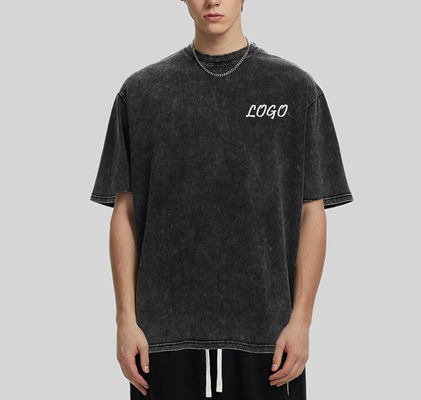 Loose Version 100% Baumwolle 230G Schwergewichts gewaschen Straßenkleidung T-Shirt für übergroße Männer