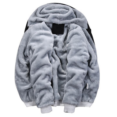 Gewirkte Stoffe M-6XL Plüsch-Sweatshirt-Set Große Größe Kapuzenmantel-Cardigan für Männer