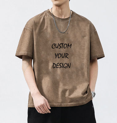 WASHED XMAMLON RTS OEM Vintage 250G Übergroße Straßenbekleidung Schwergewichts-T-Shirt für Männer