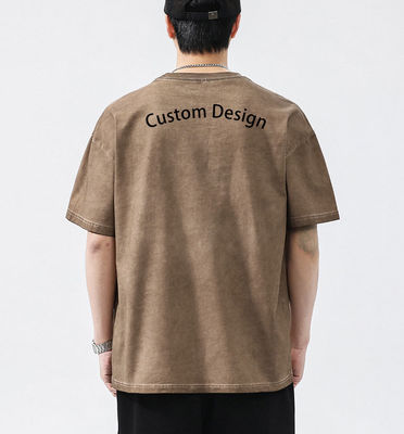 WASHED XMAMLON RTS OEM Vintage 250G Übergroße Straßenbekleidung Schwergewichts-T-Shirt für Männer