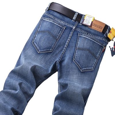 80% Baumwolle Straight Denim Herren Jeans Fit Typ Regelmäßige Taille Typ Mittlere Taille