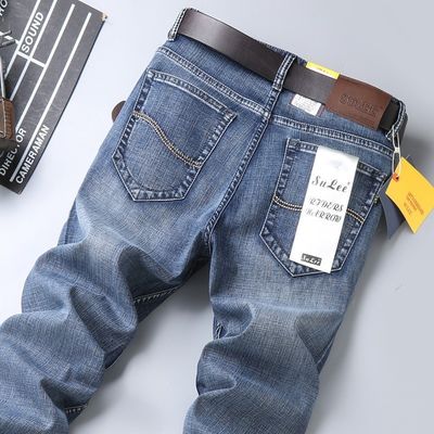 80% Baumwolle Straight Denim Herren Jeans Fit Typ Regelmäßige Taille Typ Mittlere Taille