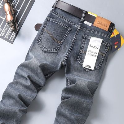 80% Baumwolle Straight Denim Herren Jeans Fit Typ Regelmäßige Taille Typ Mittlere Taille