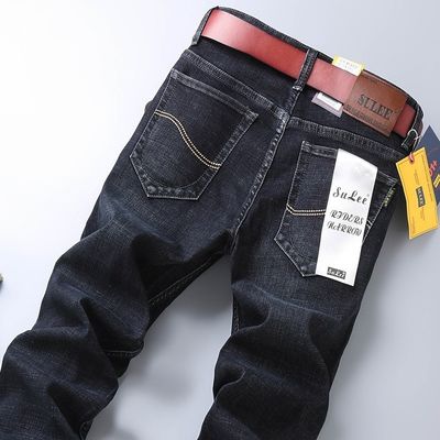 80% Baumwolle Straight Denim Herren Jeans Fit Typ Regelmäßige Taille Typ Mittlere Taille