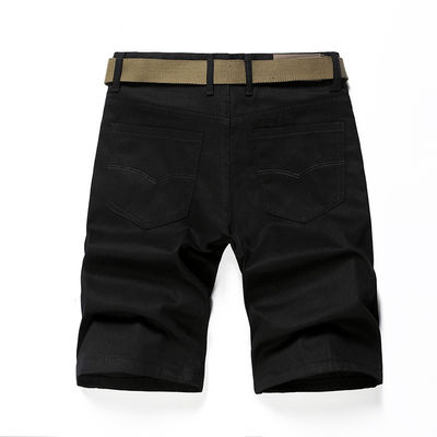 Polyester Stoff Loose Fit Workout Shorts für Männer mit einfachem und soliden Farbdesign