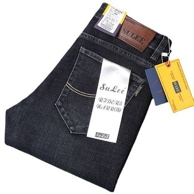 80% Baumwolle Straight Denim Herren Jeans Fit Typ Regelmäßige Taille Typ Mittlere Taille
