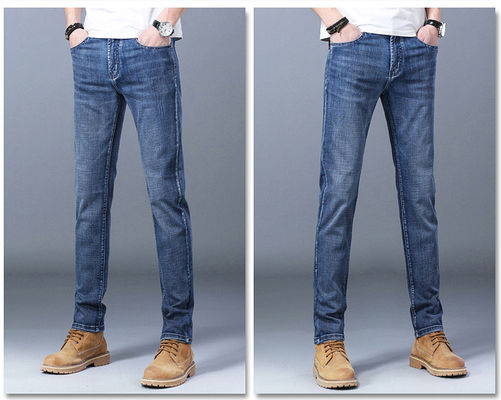 80% Baumwolle Straight-Leg Pants Denim Herren Jeans für Männer und Frauen Stil Straight-Leg