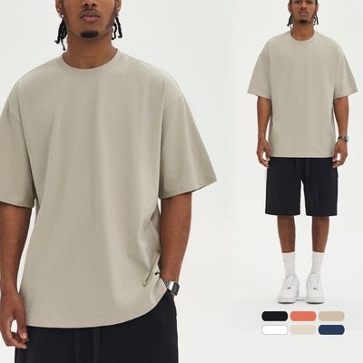 220G Großformat 100% Baumwolle Herren T-Shirt für Vintage Streetwear Look von XMAMLON Support