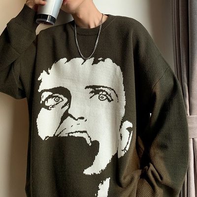 Standard-Woll-Herbst-Pullover Herren-Pullover mit Jacquard-Cartoon-Muster