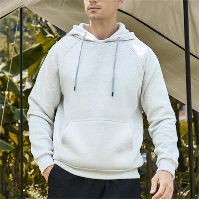 Männer-Sweatshirt mit Kapuze Winter Streetman Loose Weißfleece mit Custom Print