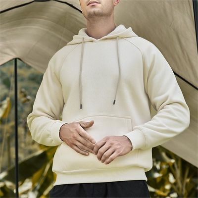Männer-Sweatshirt mit Kapuze Winter Streetman Loose Weißfleece mit Custom Print