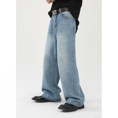 Gewebte Polyester/Baumwolle Herrenstraight Blue Jeans mit Digitaldruck