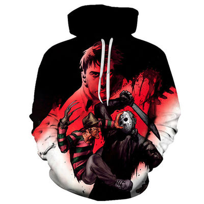 2023 Herbst/Winter Herren-Hoodie mit Kapuze mit 3D-Halloween-Druck in Polyester/Baumwolle