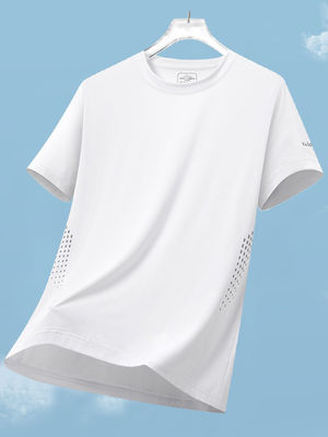 Sportlicher Stil Custom Logo Polyester Spandex Übergroße weiße T-Shirts für Männer