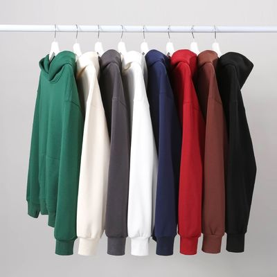 Winter-Plain Hoodies Männer Hoodie Dicke enge Fleece Drop Schulter Hoodie Baumwolle XS-4XL 480g