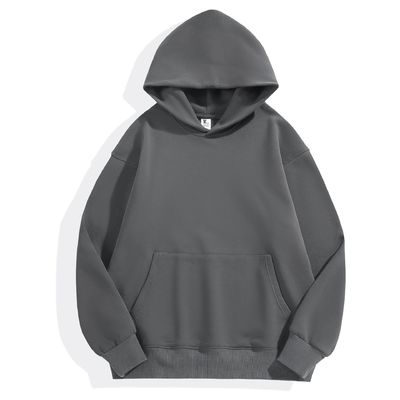 Winter-Plain Hoodies Männer Hoodie Dicke enge Fleece Drop Schulter Hoodie Baumwolle XS-4XL 480g