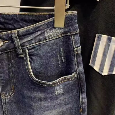 Mittlere Taille XMAMLON Männer Hip Hop Streetwear Skinny Zerrissen Schaden Jeans Hosen Hosen