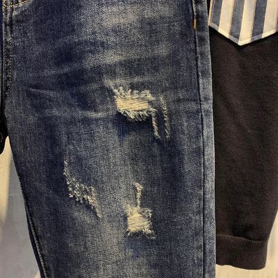 Mittlere Taille XMAMLON Männer Hip Hop Streetwear Skinny Zerrissen Schaden Jeans Hosen Hosen