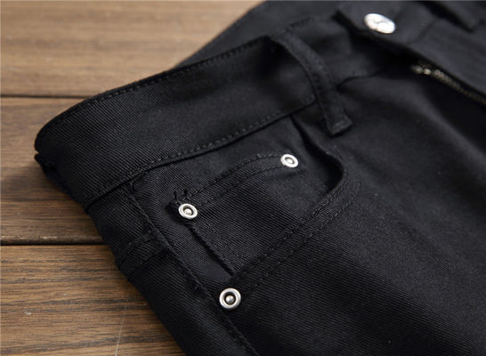 Winter Logo Muster Digitaldruck Herren Jeans Nachtclub Schwarz Weiß Designer Jeans Männer