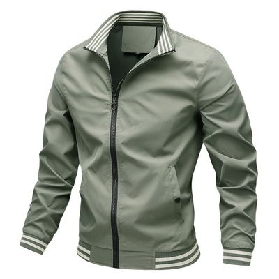 Frühjahrsbomber-Hoodie für Männer mit Stützverschluss und ohne Dekoration aus Polyester/Baumwolle