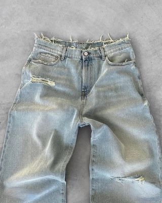Custom Breitbeinhosen Mitte Taille Denim Baggy Tears Jeans Frauen Plus Size Herren Hosen