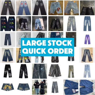 Design RTS Custom Loose Denim Baggy Jeans für Männer und Frauen Straight Fit Boyfriend Jeans