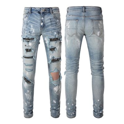 Rhinestone Denim Mode Kristalle Rivets Bootcut Jeans mit waschbarem Material