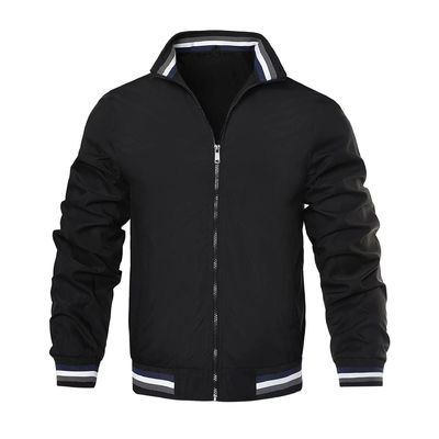 Frühjahrsbomber-Hoodie für Männer mit Stützverschluss und ohne Dekoration aus Polyester/Baumwolle