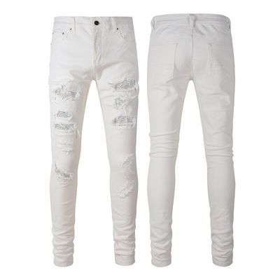 Baumwolle Denim Stretch Skinny Nachhaltige Druck Männer gerade Bleistift Jeans