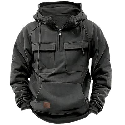Massivfarbige Herren Pullover Hoodie Casual Sweatshirt Mantel für Herbst und Winter R