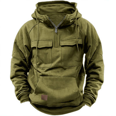 Massivfarbige Herren Pullover Hoodie Casual Sweatshirt Mantel für Herbst und Winter R