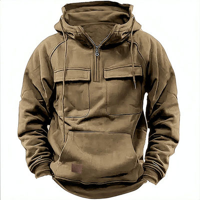 Massivfarbige Herren Pullover Hoodie Casual Sweatshirt Mantel für Herbst und Winter R